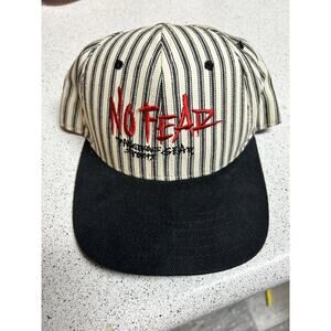No fear dangerous gear sports snap back vintage black & White Stripe Made In USA